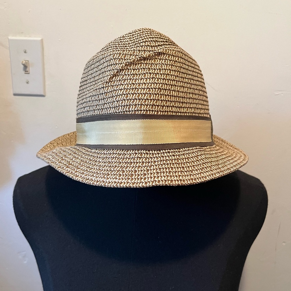 SAC Suzette Art Couture Straw Fedora Hat Size M - Picture 4 of 10